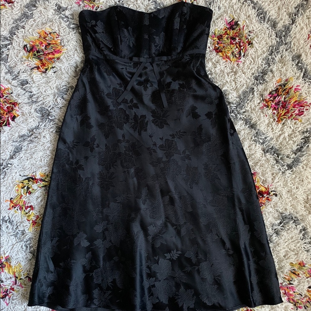 Banana Republic Silk Black Strapless Dress